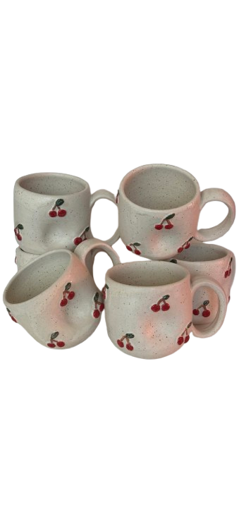 Handmade in LA 3D Ceramic Cherry Mug