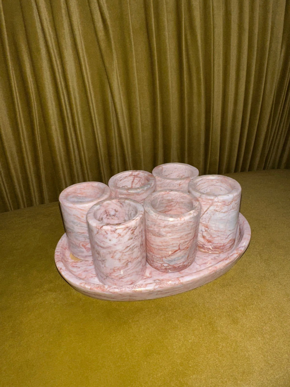 Pink Marble Shot Glass Set