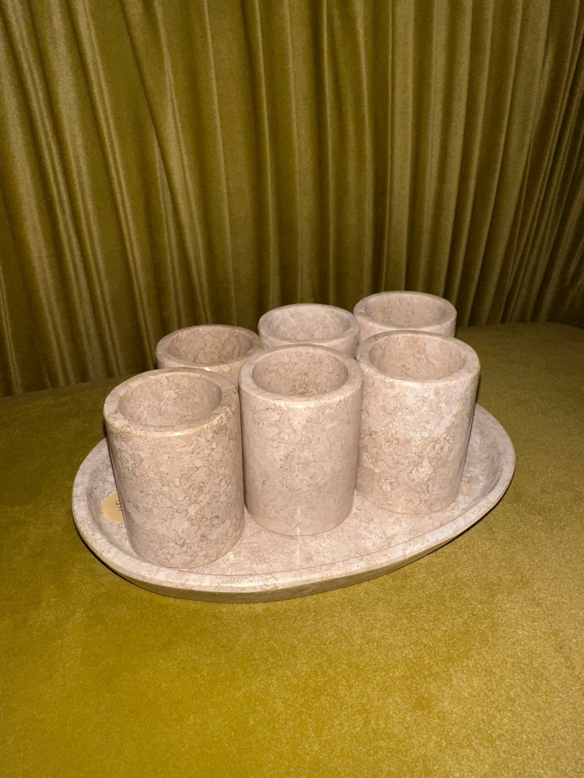 Beige Marble Shot Glass Set