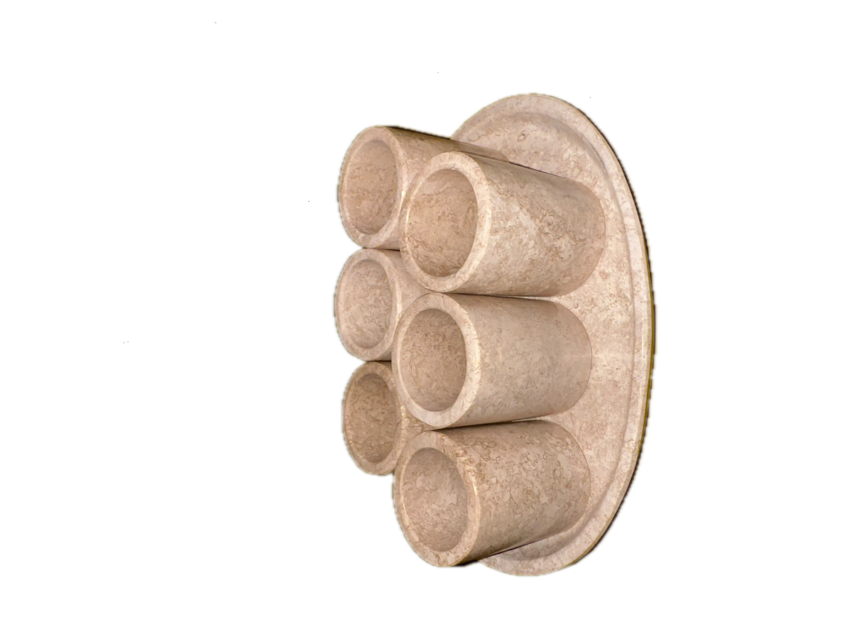 Beige Marble Shot Glass Set