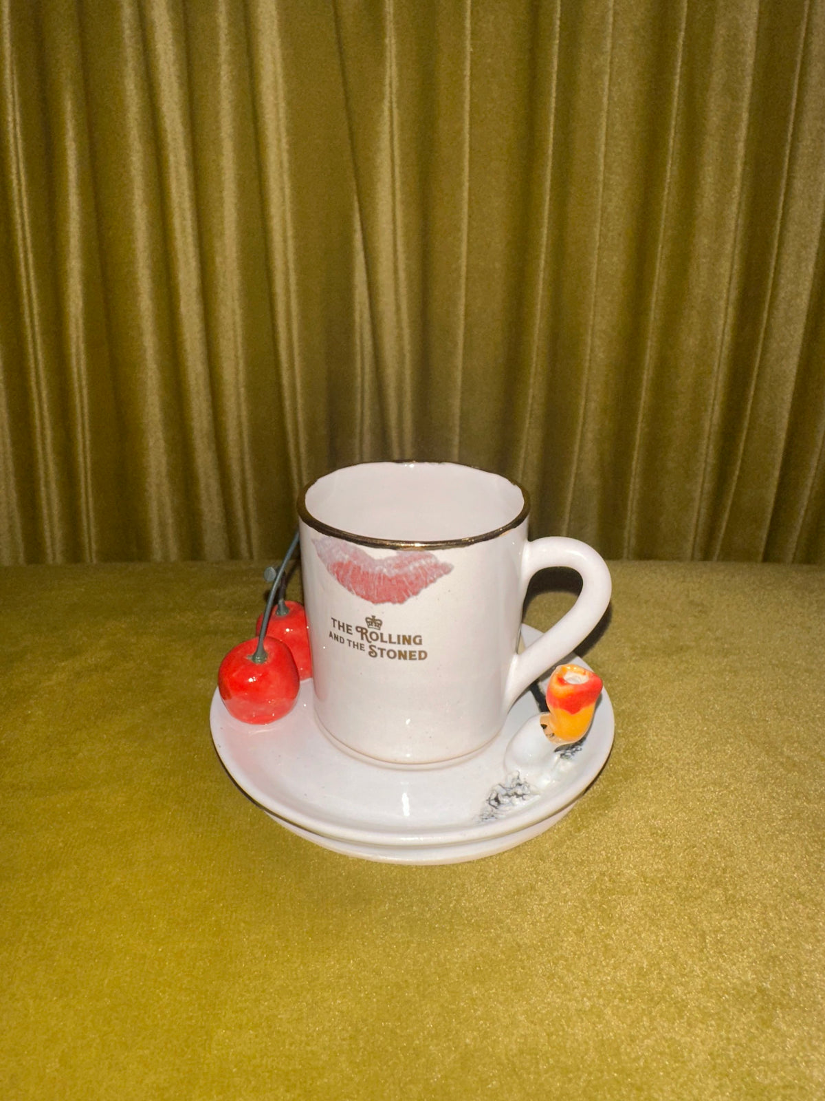 R&S Cherry Espresso Mug and Saucer