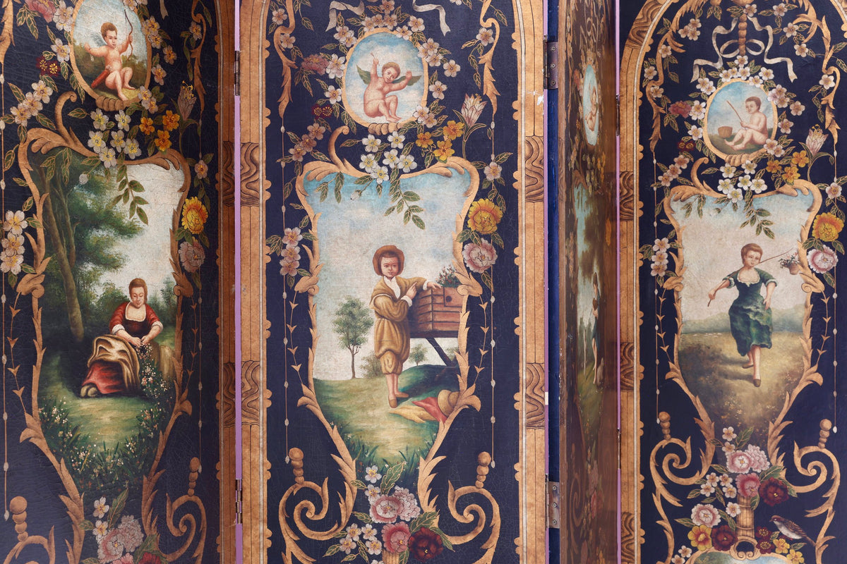 Antique French Folk Painted Divider