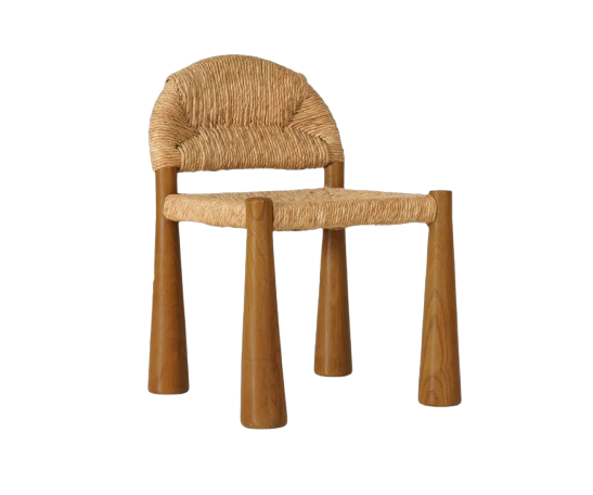 Sunflower Wicker and Wood Chair