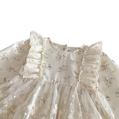 Thalia Tulle Flower Onesie with Bonnet