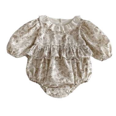 Louise Lace Collar Peplum Floral Onesie