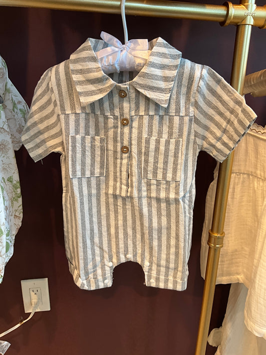 Baby boy, striped onesie