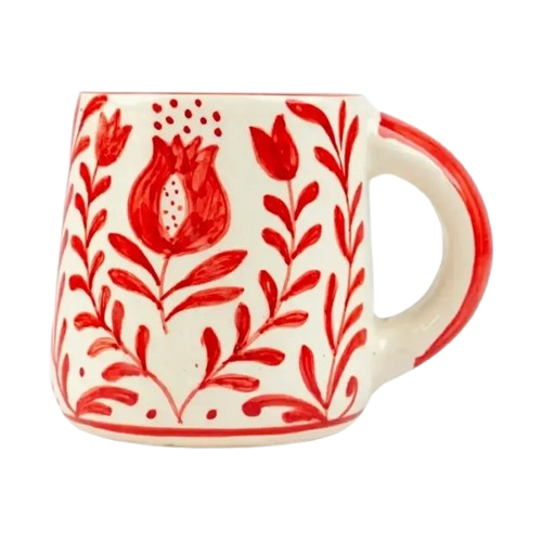 Red Hand-painted Coffee Mug