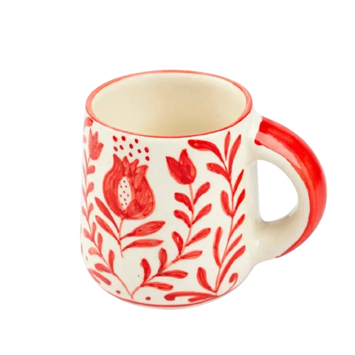 Red Hand-painted Coffee Mug