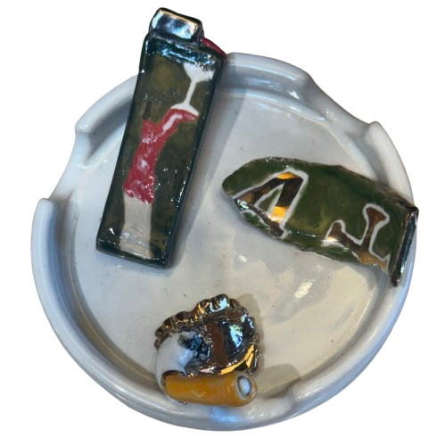Rolling and the Stoned Ashtray with Stiletto Lighter - Small