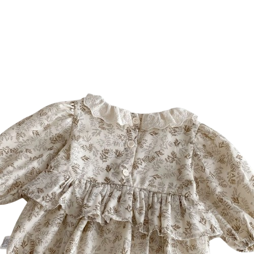 Louise Lace Collar Peplum Floral Onesie