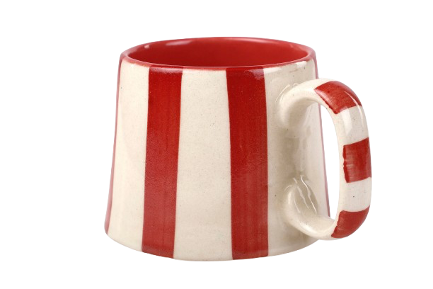 Red and White Stripe Coffee Mug