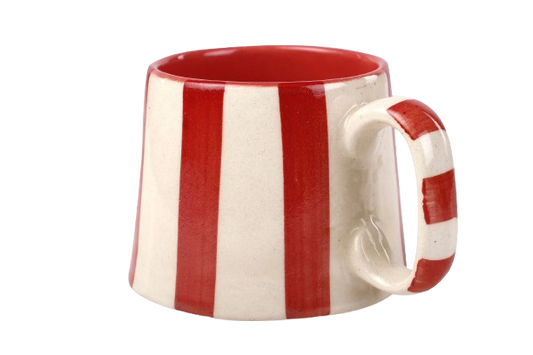Red and White Stripe Coffee Mug