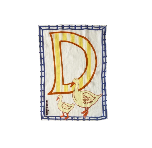D for Duck Linen Tea Towel