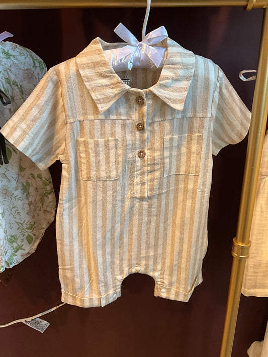 Baby boy, striped onesie