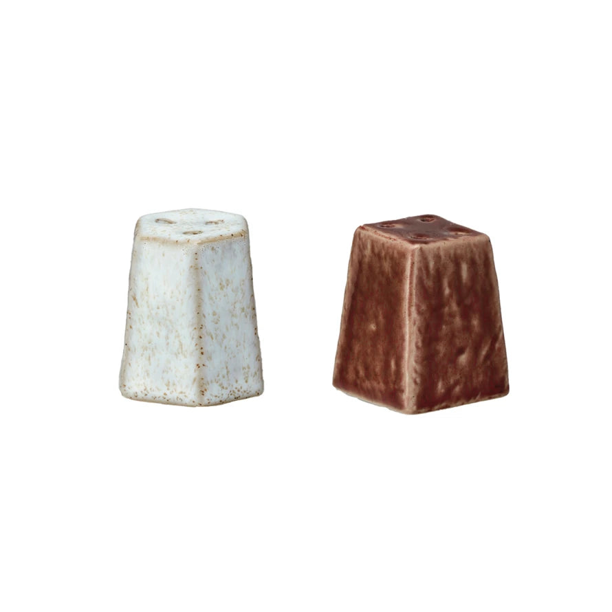Ceramic Rustic Salt And Pepper Shaker ( Set of 2)