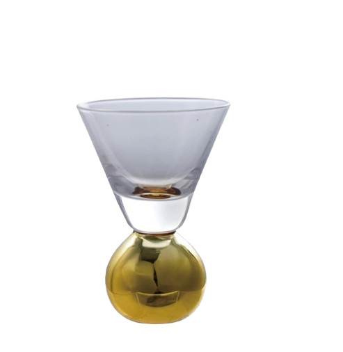 1 oz. Shot Glass w/ Gold Ball Stem
