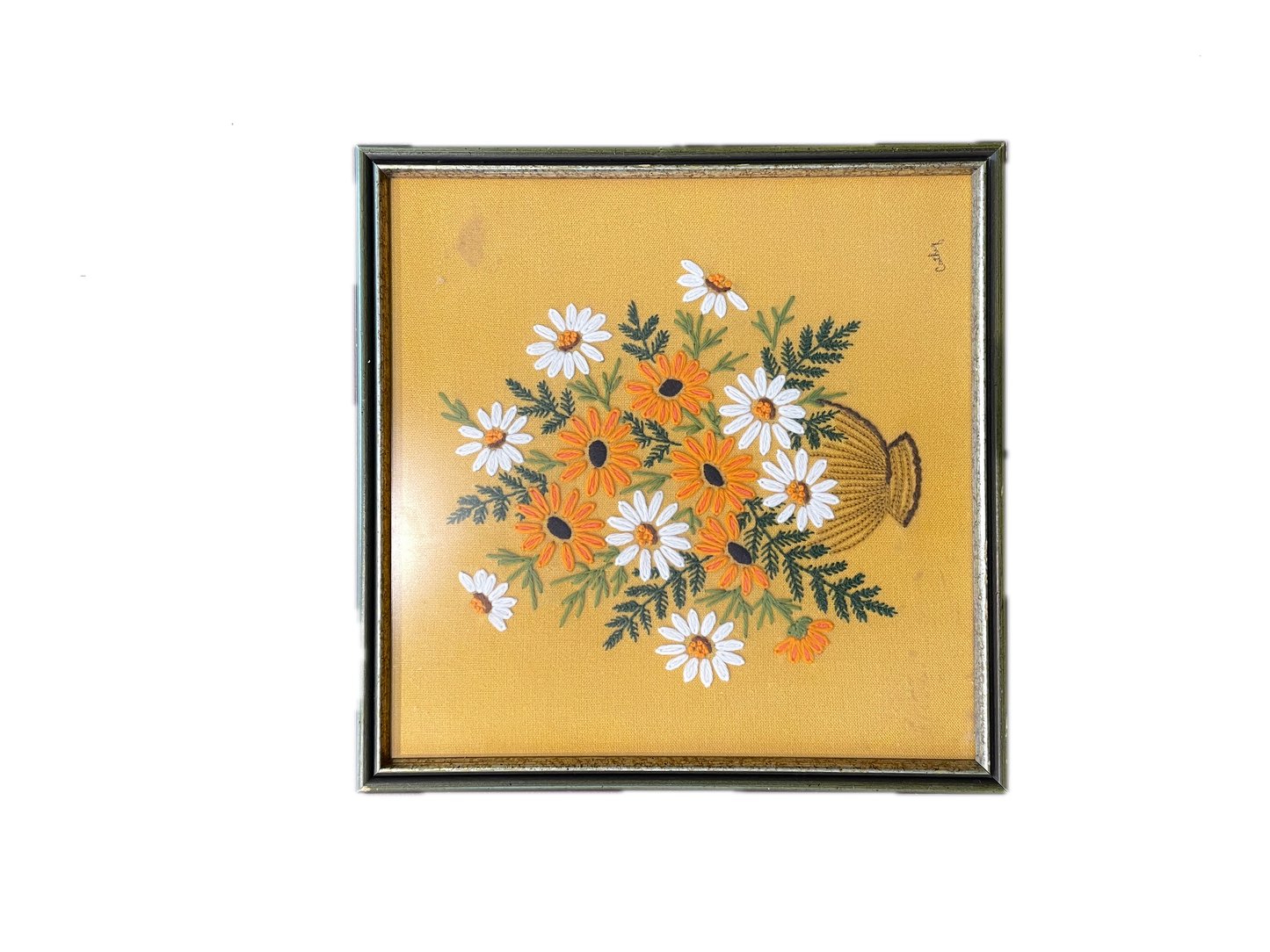 Framed Needlepoint Bouquet