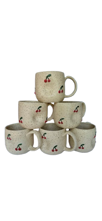 Handmade in LA 3D Ceramic Cherry Mug