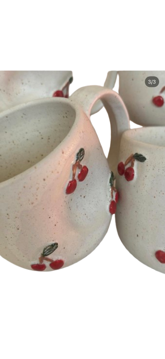 Handmade in LA 3D Ceramic Cherry Mug
