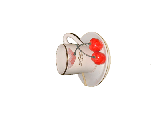 R&S Cherry Espresso Mug and Saucer
