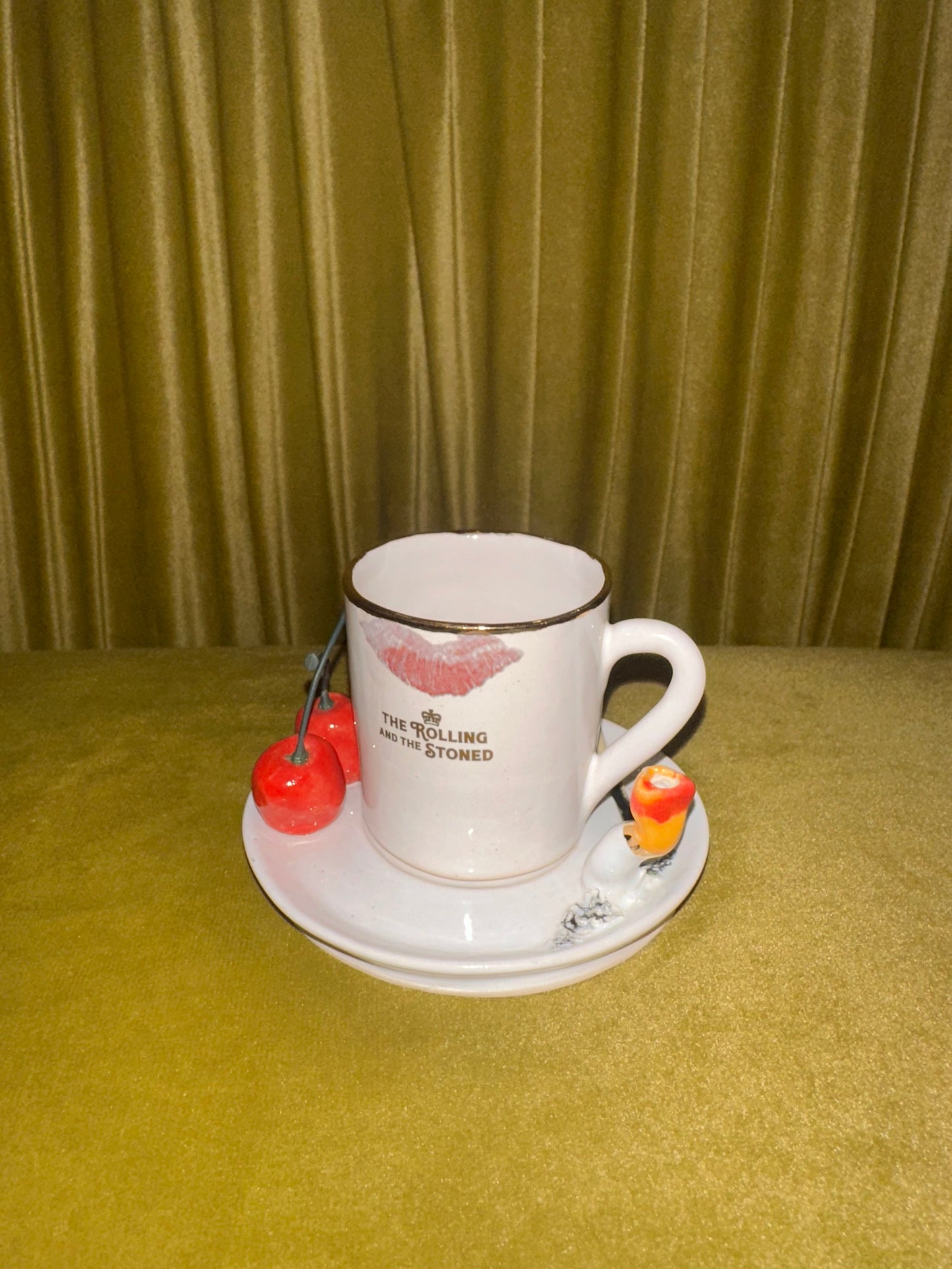 R&S Cherry Espresso Mug and Saucer