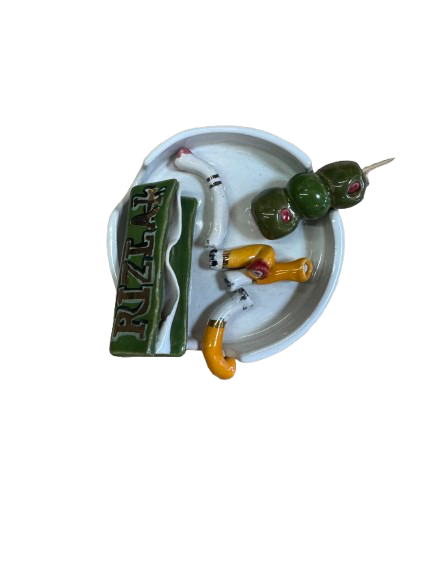 Rolling and the Stoned Ashtray with Olives + Rolling papers - Small