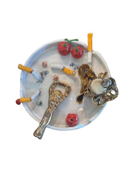 Rolling and the Stoned Champagne Cork + Cherry Ashtray - Large