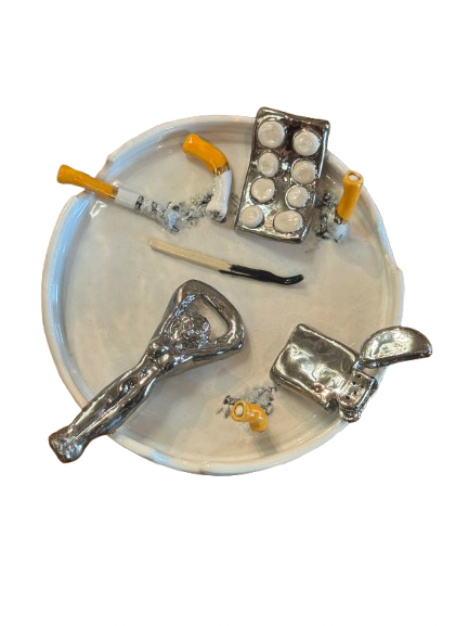 Rolling and the Stoned Bottle Opener + Pills Ashtray - Large