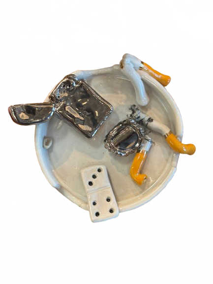 Rolling and the Stoned Ashtray with Lighter + Dice - Small