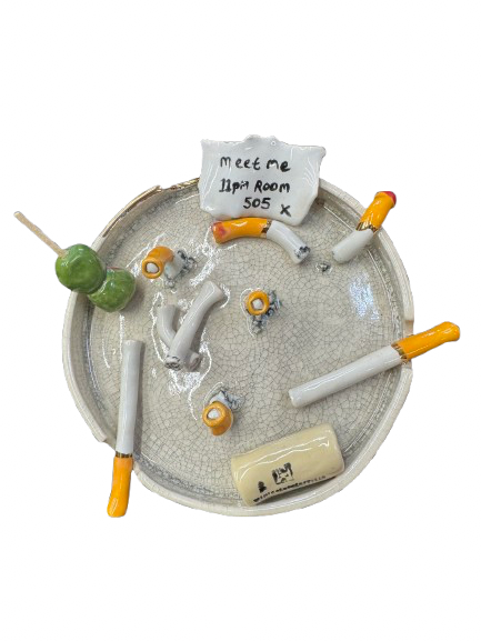 Rolling and the Stoned Ashtray with Room 505 Note - Large
