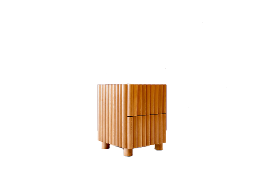 Ribbed Light Oak Night Stand