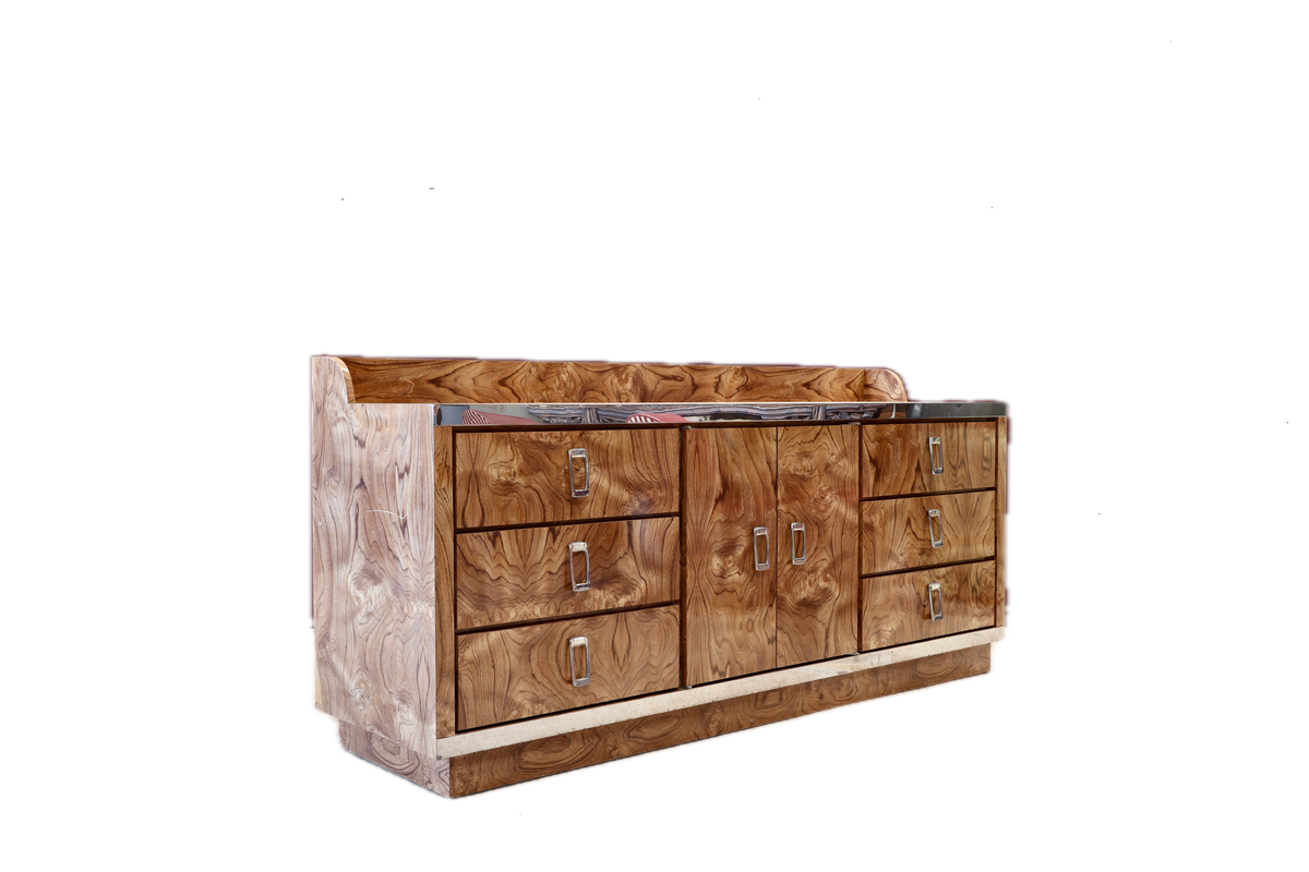 Vintage Burlwood Credenzas
