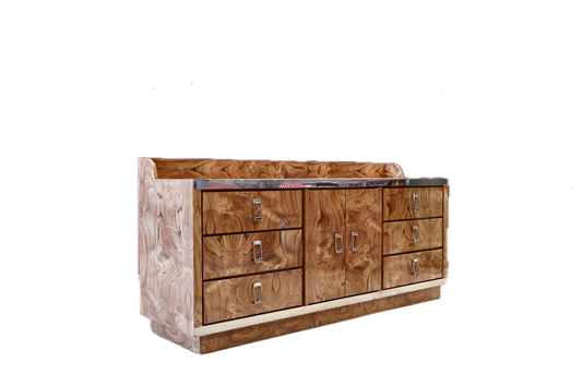 Vintage Burlwood Credenzas