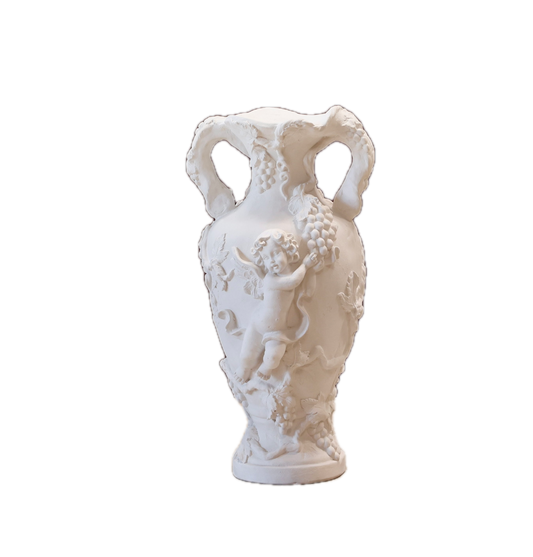 Large Plaster Cherub Vase