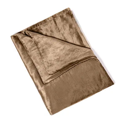 LIA VELVET DUVET COVER, CARAMEL, Metallic, QUEEN