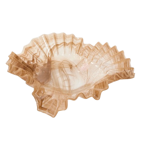 Swirl Pleated Glass Fringe Bowl