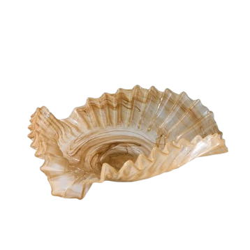 Swirl Pleated Glass Fringe Bowl