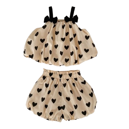Hadley Heart Print Dress and Shorts Set