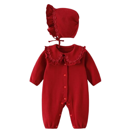 Penny Solid Romper with Bonnet