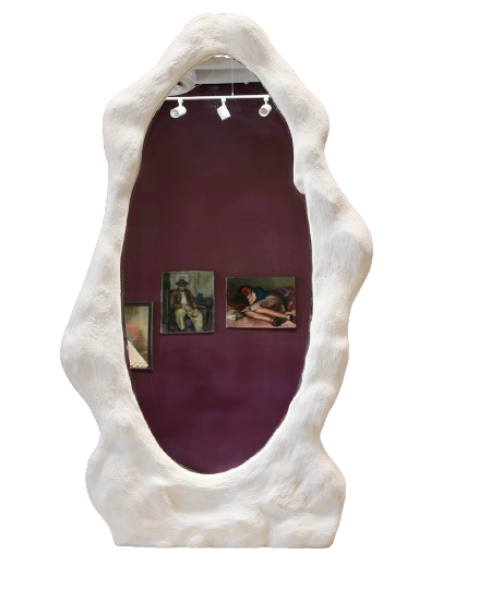 Large Plaster Wavy Mirror