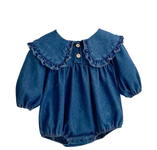Montana Denim Ruffle Bodysuit