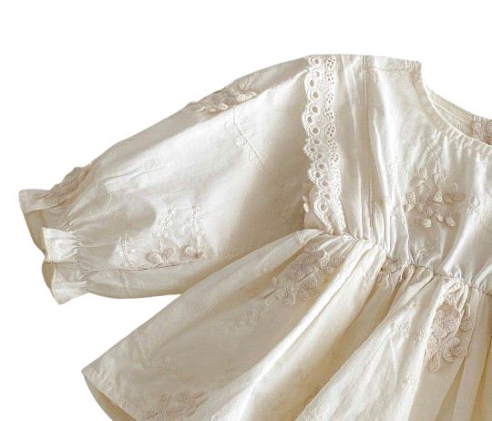 Eloise Eyelet Peplum Onesie with Embroidery