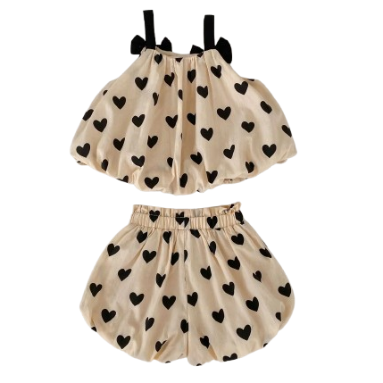 Hadley Heart Print Dress and Shorts Set