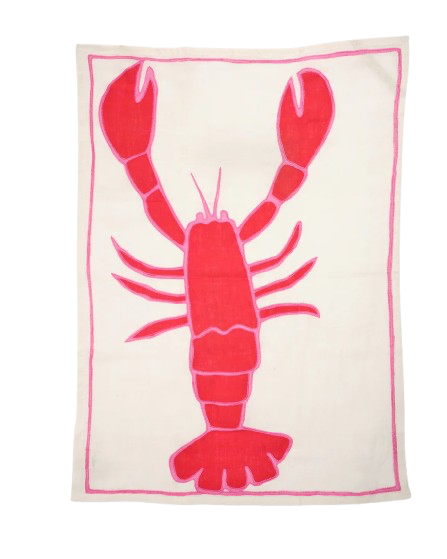 Lobby the Lobster Linen Tea Towel