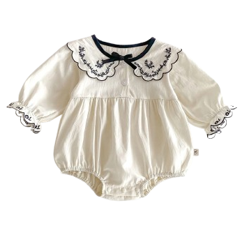 Bijoux Black Bow Onesie with Ruffle Collar