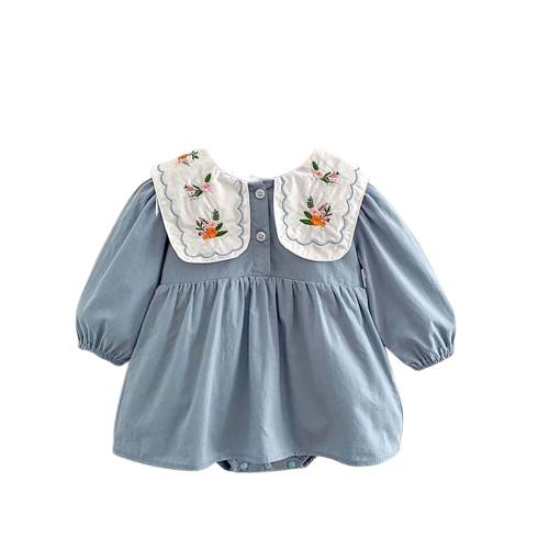 Skye Embroidered Flower Dress Romper