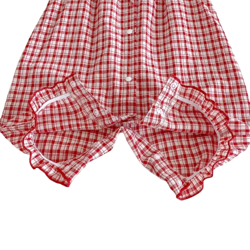 Checka Red & White Lace Jumper