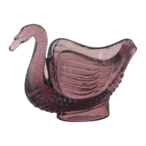 Glass Swan Shaped Dish/Spoon Holder