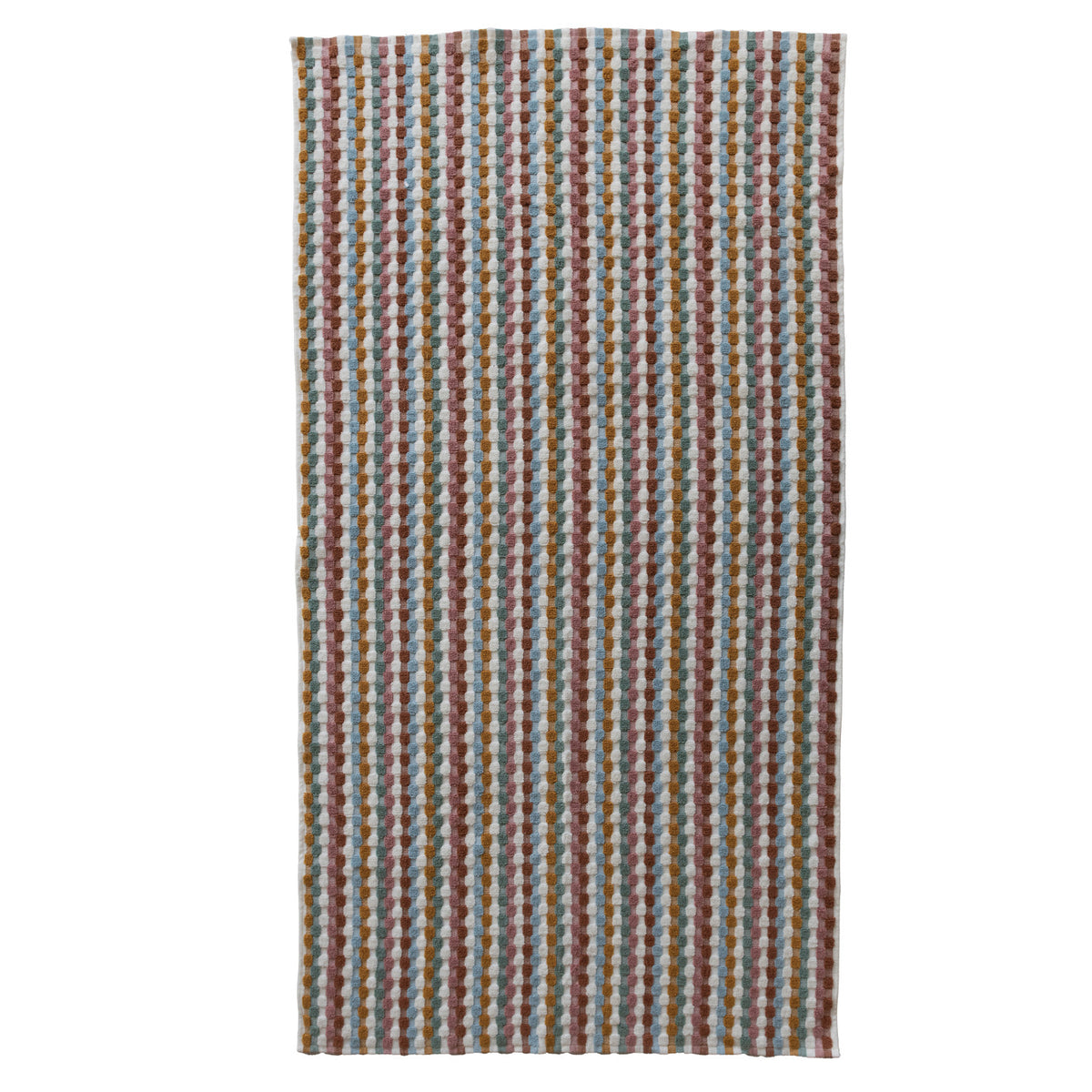 Woven Cotton Terry Bath Towel with Geometric Pattern & Loop